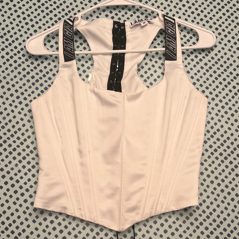 I.AM.GIA Corset Tank with Black Laces